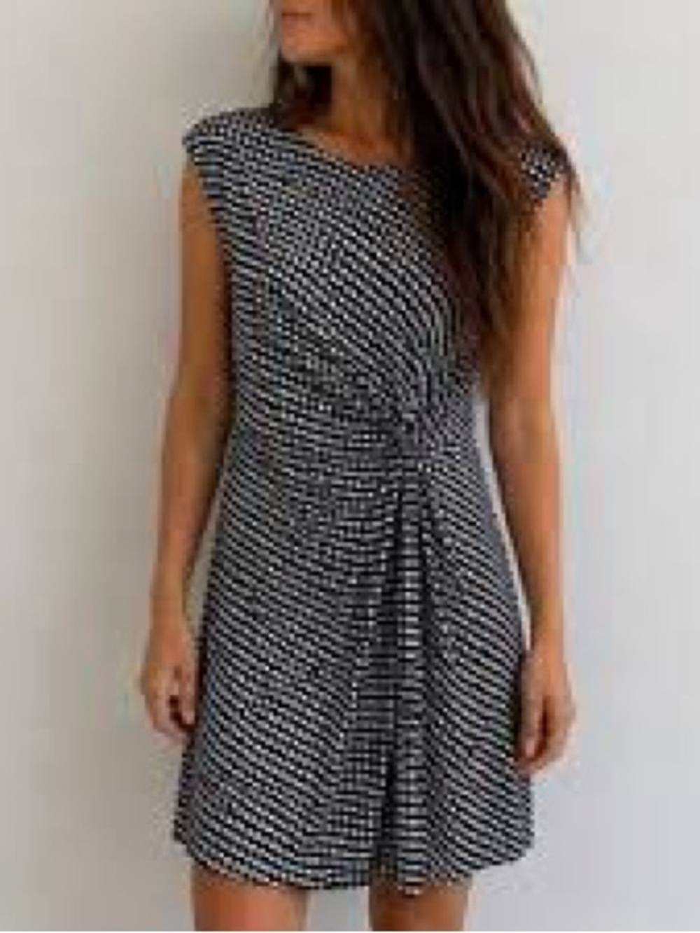 212 Collection Black & White Dot Twist midi dress
